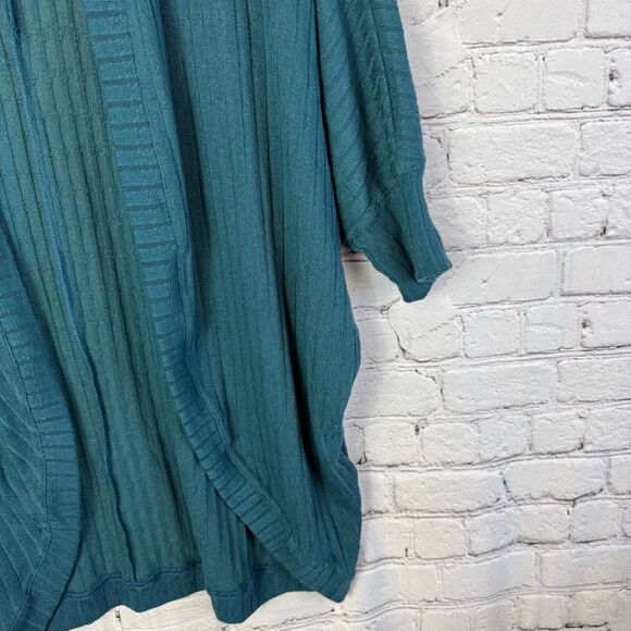 LuLaRoe Tracy Rib Knit Cardigan Teal Size Small NWT - Picture 4 of 7